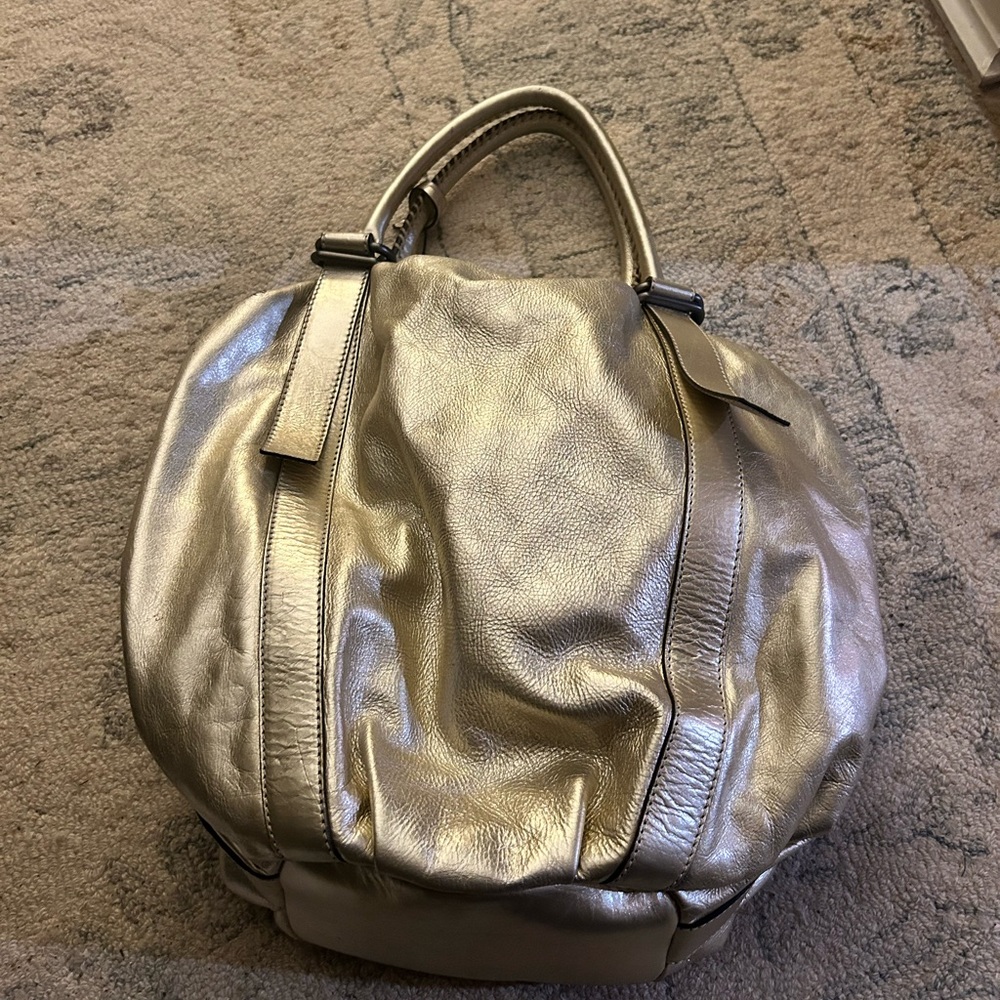 Francesco Biasia shoulder bag in genuine gold leather